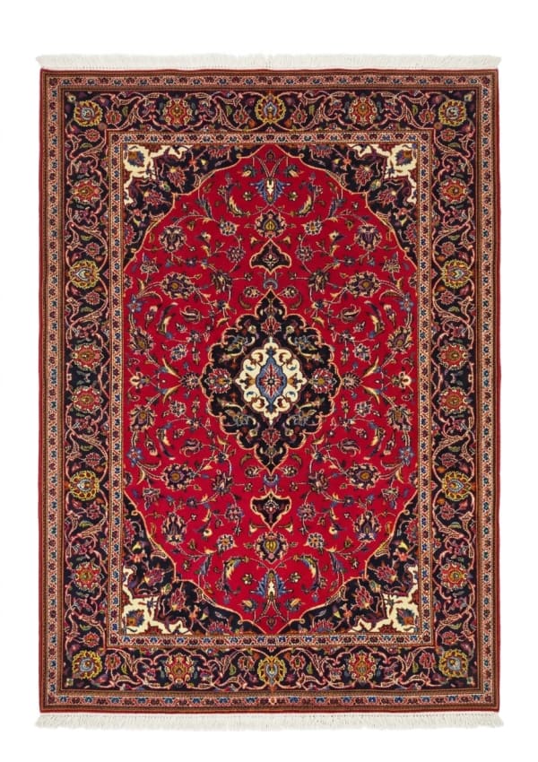 Kashan Medallion Red, Kashan, Iran persian rug, in crimson red, Wool, 146x213 cm, Nasim Carpets Malaysia