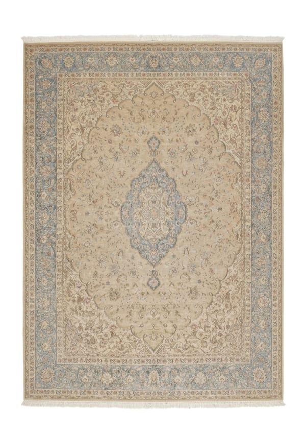 Tabriz Medallion Soft Beige, Tabriz persian rug, in soft beige, Wool, 299x369 cm, Nasim Carpets Malaysia