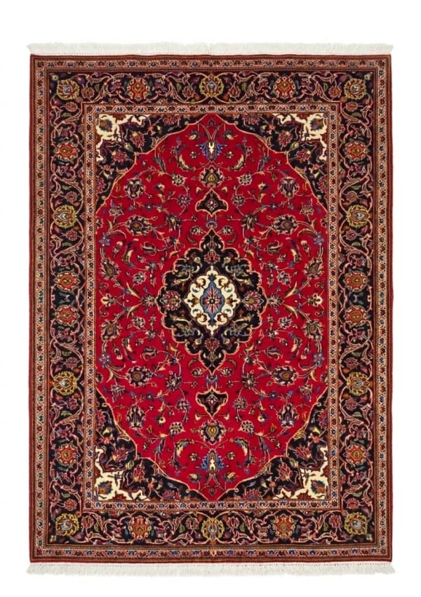 Kashan Medallion Red, Kashan, Iran persian rug, in crimson red, Wool, 146x213 cm, Nasim Carpets Malaysia