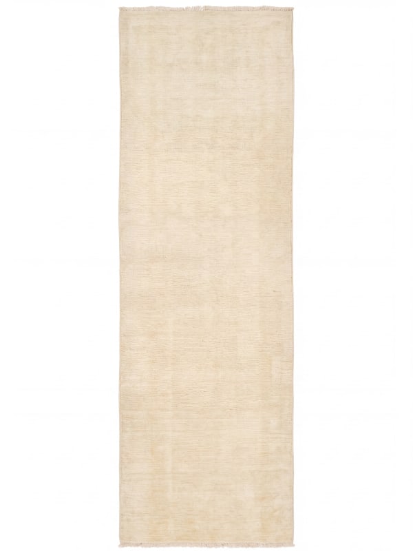 Khotan Solid Cream Runner, Khotan, Afghanistan modern rug, in cream, Wool, 61x366 cm, Nasim Carpets Malaysia