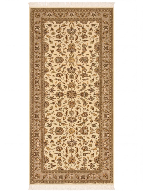 Pak Isfahan All-Over Floral Ivory Runner, Pakistan persian rug, in ivory, Wool, 122x610 cm, Nasim Carpets Malaysia