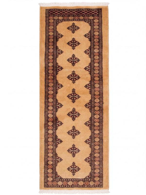 Bukhara Jaldar Cream Runner, Bukhara tribal rug, in cream, Wool, 85x280 cm, Nasim Carpets Malaysia