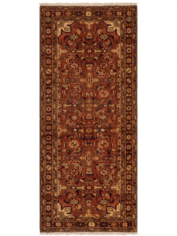Bidjar Herati Runner Rust, Bidjar, Iran persian rug, in rust red, Wool, 79x311 cm, Nasim Carpets Malaysia