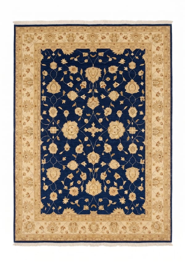Peshawar Palmette Navy, Peshawar, Pakistan persian rug, in navy blue, Wool, 91x152 cm, Nasim Carpets Malaysia