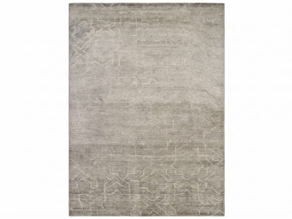 Tibetan Minimalist Grey, Nepal modern rug, in silver grey, Wool, 253x305 cm, Nasim Carpets Malaysia