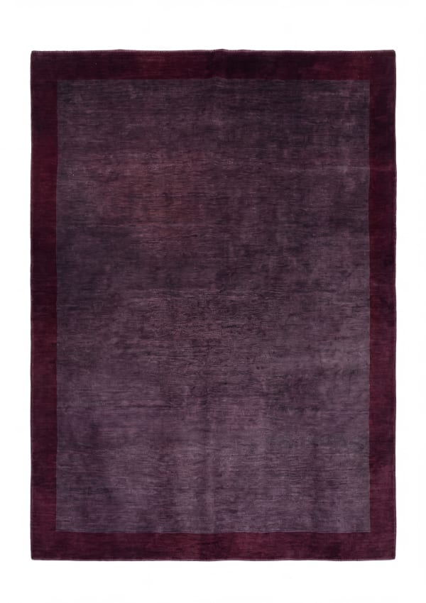 Gabbeh Solid Aubergine, Loribaft, Iran modern rug, in aubergine purple, Wool, 250x302 cm, Nasim Carpets Malaysia