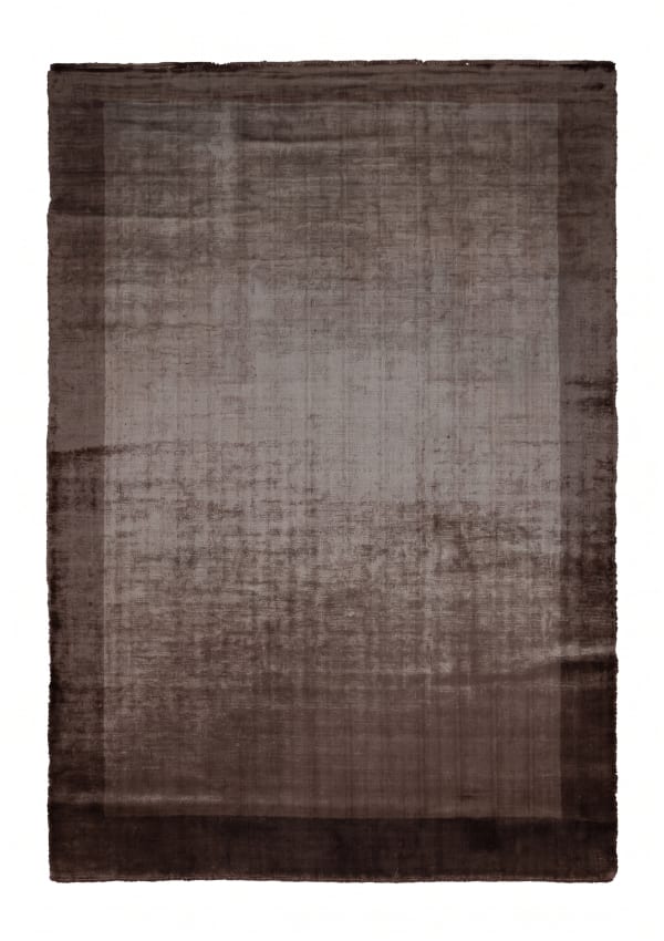 Indian Silk Border Brown, Varanasi, India modern rug, in espresso brown, Pure Silk, 152x250 cm, Nasim Carpets Malaysia
