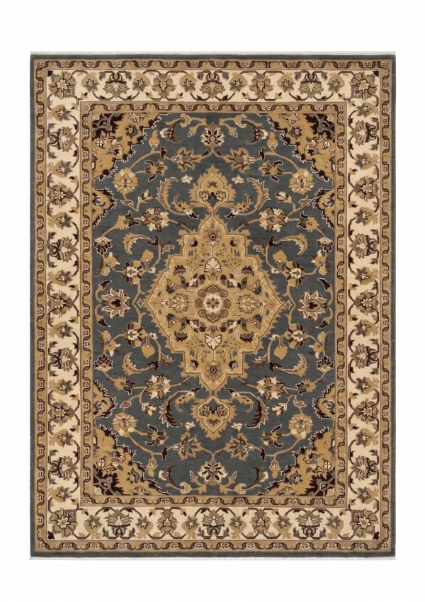 Agra Medallion Floral Slate, Agra, India persian rug, in slate grey, Wool, 152x198 cm, Nasim Carpets Malaysia