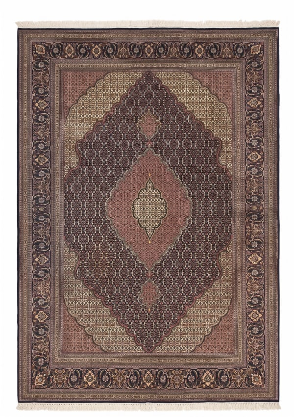 Tabriz Mahi Medallion Navy, Iran persian rug, in midnight navy, Wool, 213x305 cm, Nasim Carpets Malaysia