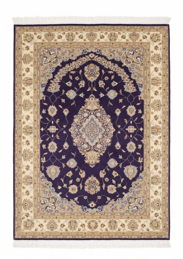 Kerman Medallion Floral Purple, Kerman, Iran persian rug, in royal purple, Wool, 283x384 cm, Nasim Carpets Malaysia