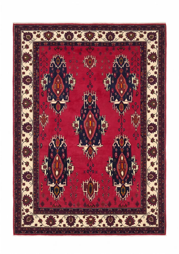 Qashqai Tribal Medallion Crimson, Qashqai, Fars Province, Iran tribal rug, in crimson red, Wool, 171x235, Nasim Carpets Malaysia
