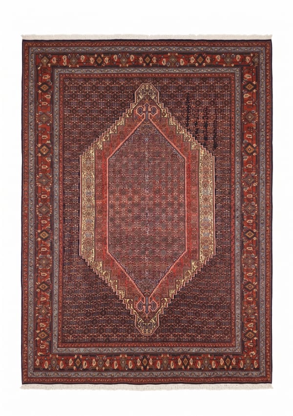 Senneh Medallion Herati Slate Blue, Senneh (Sanandaj), Kurdistan, Iran persian rug, in slate blue, Wool, 201x280, Nasim Carpets Malaysia