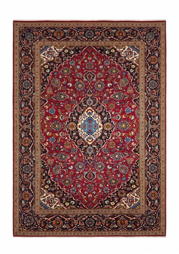 Kashan Medallion Crimson, Kashan, Iran persian rug, in crimson red, Wool, 204x280, Nasim Carpets Malaysia