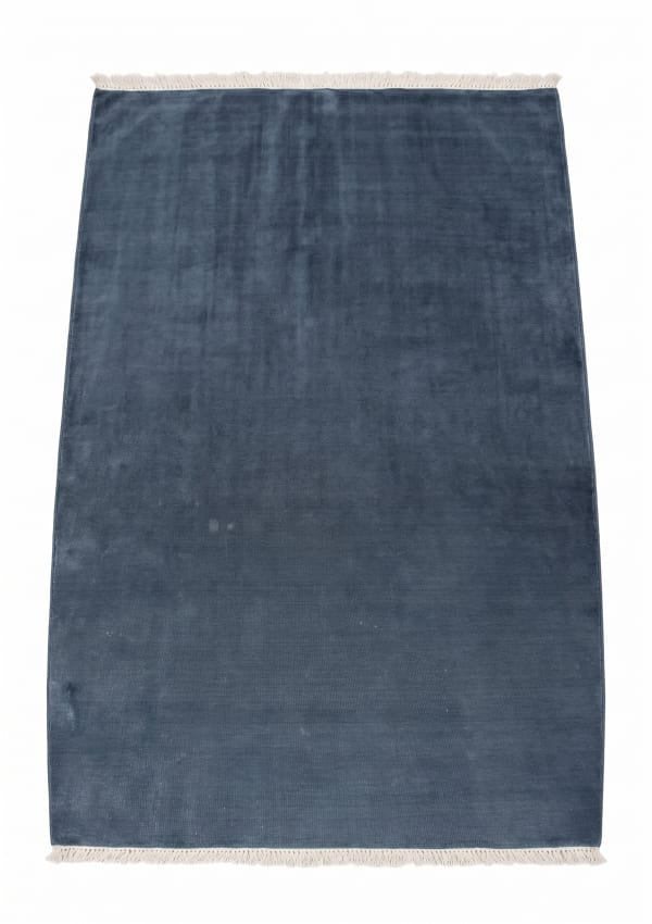 Contemporary Solid Slate Blue, India (contemporary export production) modern rug, in slate blue, Viscose, 210x305, Nasim Carpets Malaysia