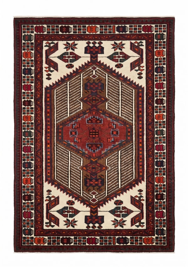 Hamadan Medallion Ivory, Hamadan Region, Iran tribal rug, in ivory, Wool, 91x158, Nasim Carpets Malaysia