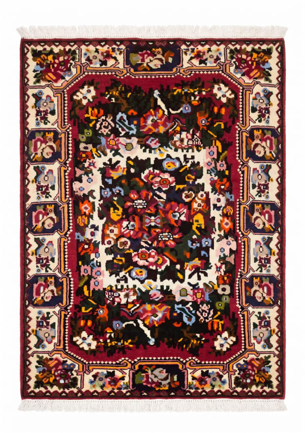 Bakhtiari Floral Garden Crimson, Bakhtiari, Iran tribal rug, in crimson red, Wool, 107x158, Nasim Carpets Malaysia