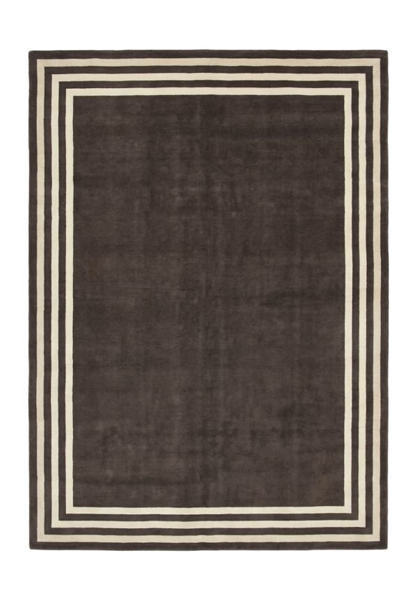 Tibetan Minimalist Charcoal, Tibet modern rug, in charcoal brown, Wool, 311x369, Nasim Carpets Malaysia