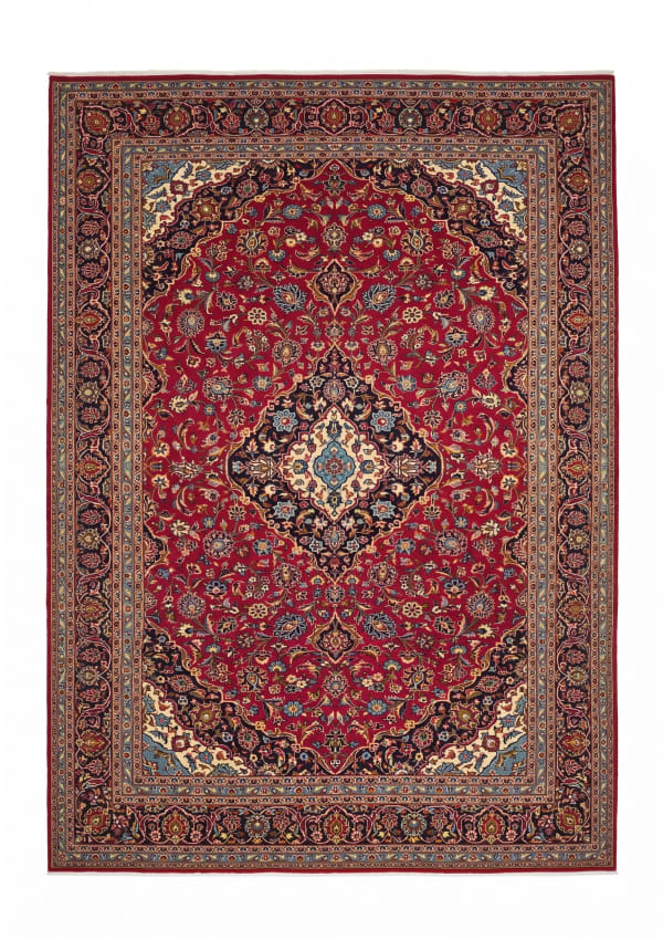 Kashan Medallion Crimson, Kashan, Iran persian rug, in crimson red, Wool, 244x372, Nasim Carpets Malaysia