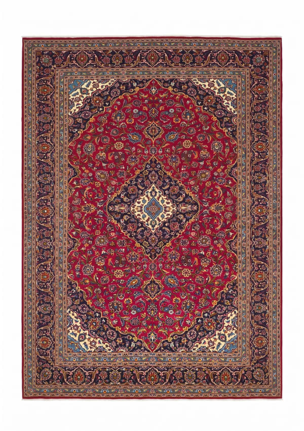 Kashan Medallion Crimson, Kashan, Iran persian rug, in crimson red, Wool, 244x351, Nasim Carpets Malaysia