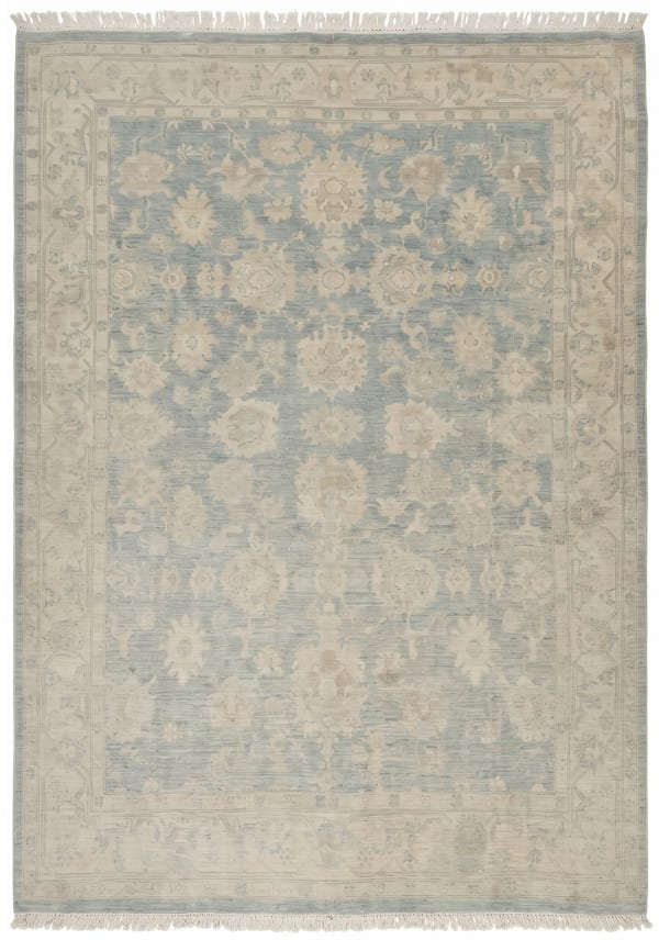 Sultanabad All-Over Muted Blue, Sultanabad (Arak), Iran persian rug, in muted steel blue, Wool, 247x363, Nasim Carpets Malaysia
