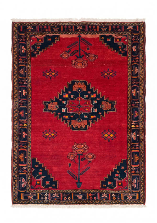 Hamadan Medallion Crimson, Hamadan, Iran tribal rug, in crimson red, Wool, 152x244, Nasim Carpets Malaysia