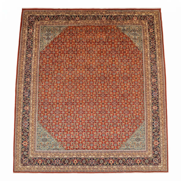 Mahi Tabriz All-Over Crimson, Tabriz, Iran persian rug, in madder crimson, Wool, 305x396, Nasim Carpets Malaysia