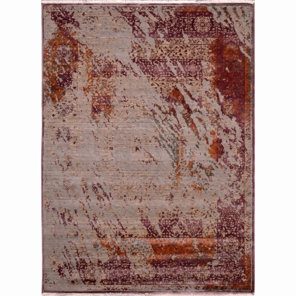 Contemporary Distressed Abstract Plum Rust, European/Belgian Contemporary Design — inspired by deconstructed Persian classical traditions modern rug, in silvered slate, Wool, 162x241 cm, Nasim Carpets Malaysia