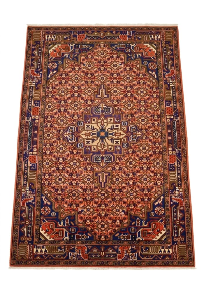 Koliai Herati Medallion Salmon, persian rug, 91x152 cm, Wool
