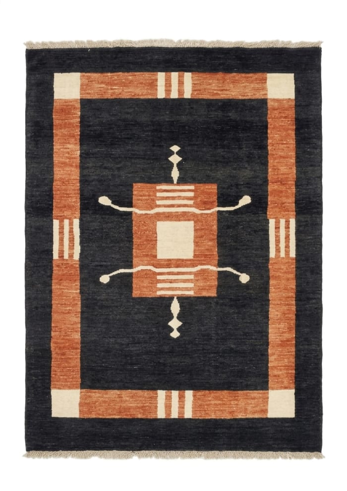 Kazak Geometric Medallion Charcoal, modern rug, 91x152 cm, Wool