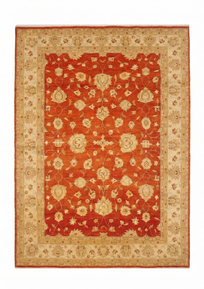 Ziegler All-Over Floral Rust, persian rug, 125x156 cm, Wool
