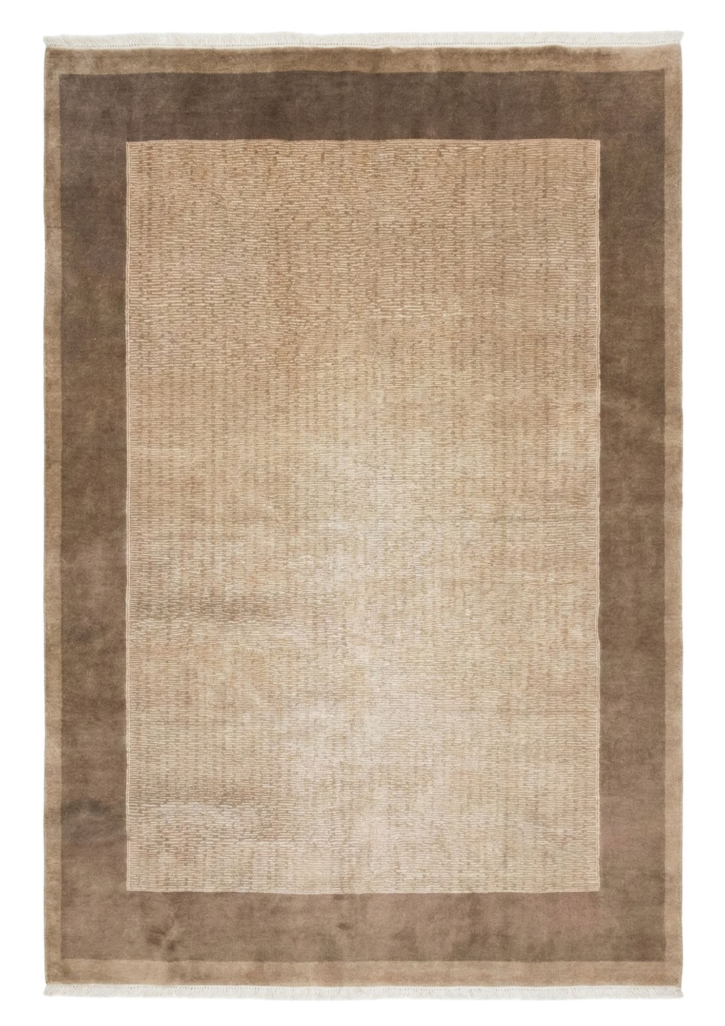 Classic Frame Design Rug, in brown, Wool, 121x182 cm, Nasim Carpets Malaysia — view 1