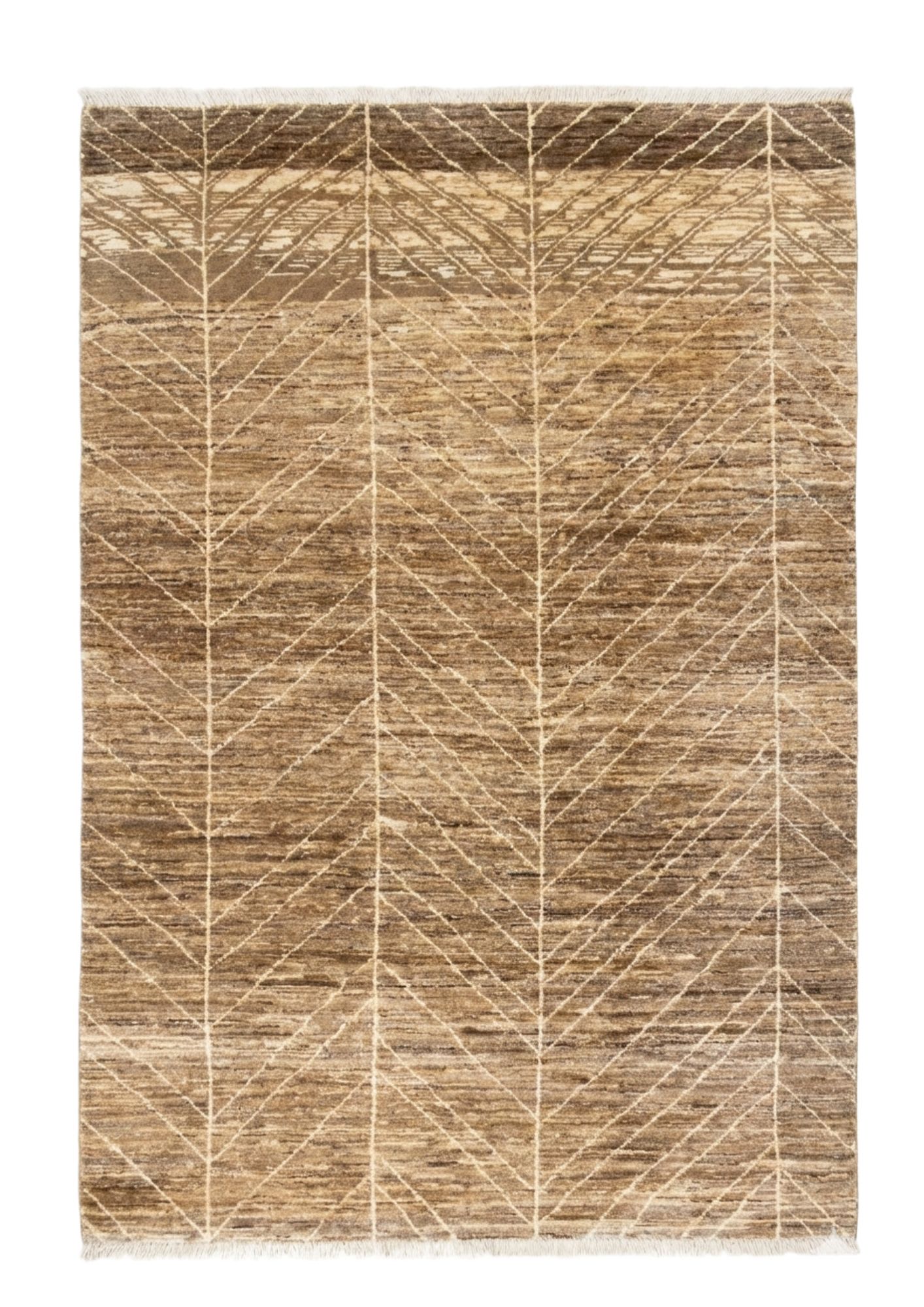 Chevron Natural Herringbone Rug, Wool, 1.8x2.7 m, Nasim Carpets Malaysia — view 1