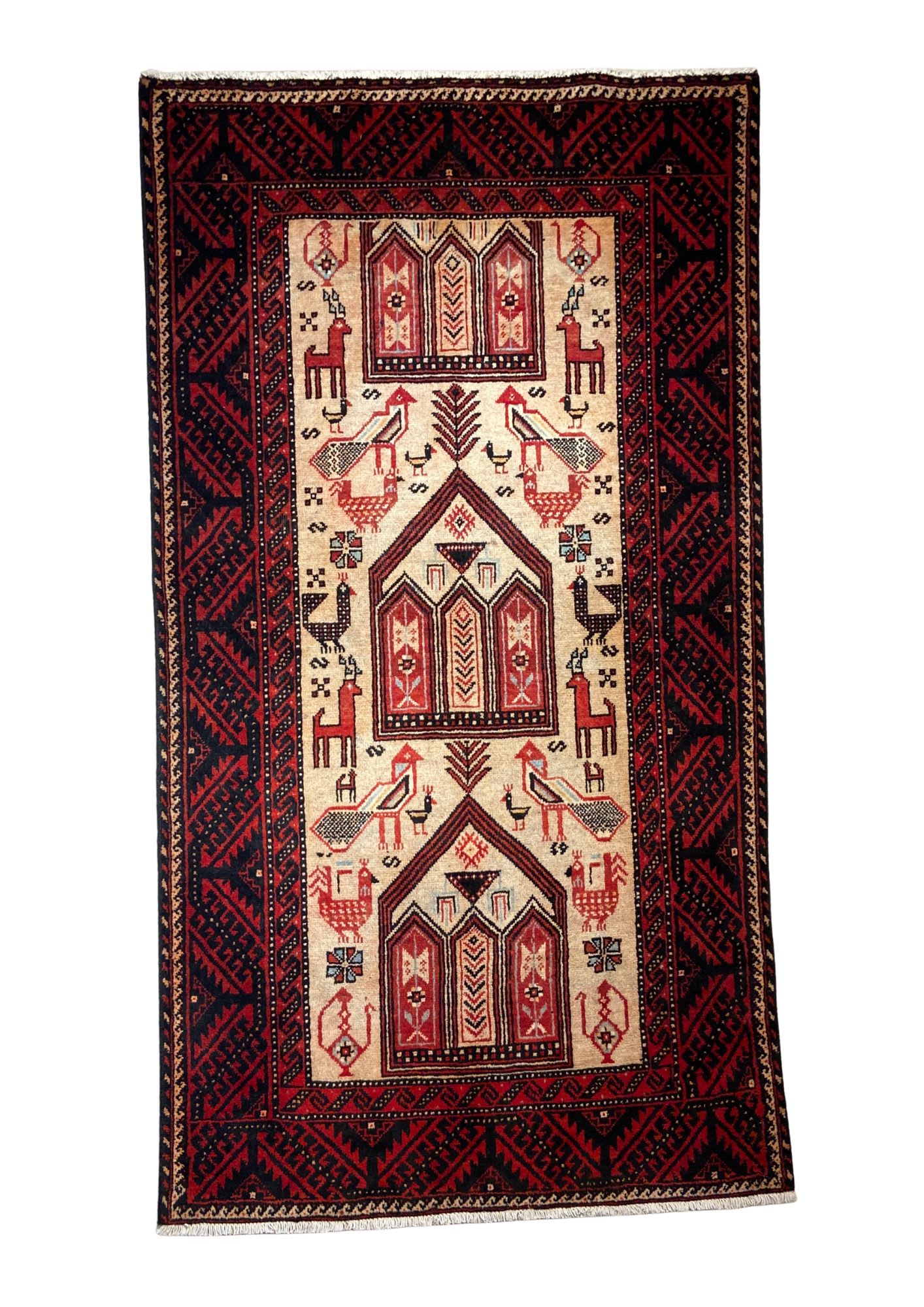 Afghan Balochi War Rug, Wool, 1x1.5 m, Nasim Carpets Malaysia — view 1