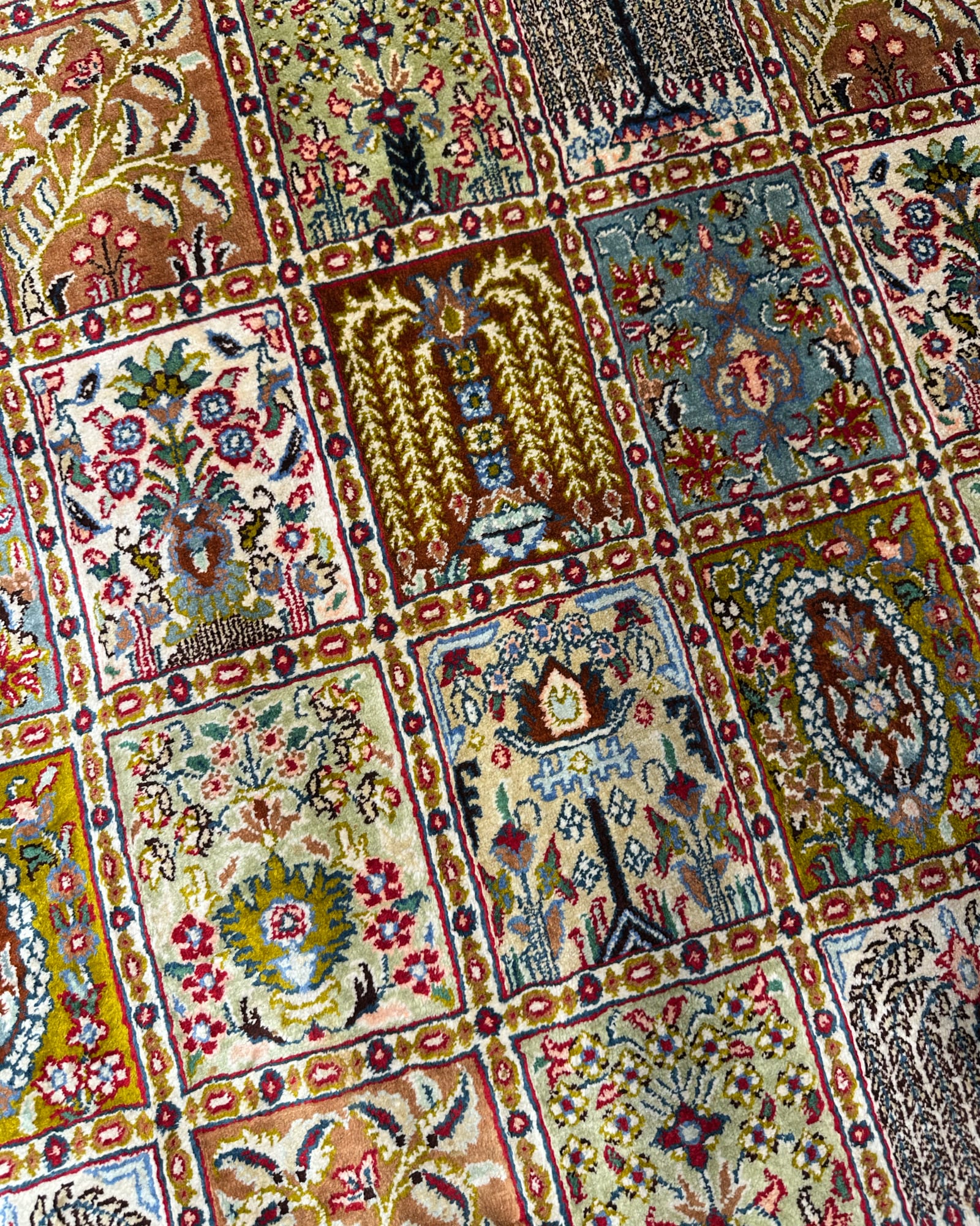 Qum Garden of Paradise, Qum persian rug, in brown, Pure Silk, 213x305 cm, Nasim Carpets Malaysia — view 3