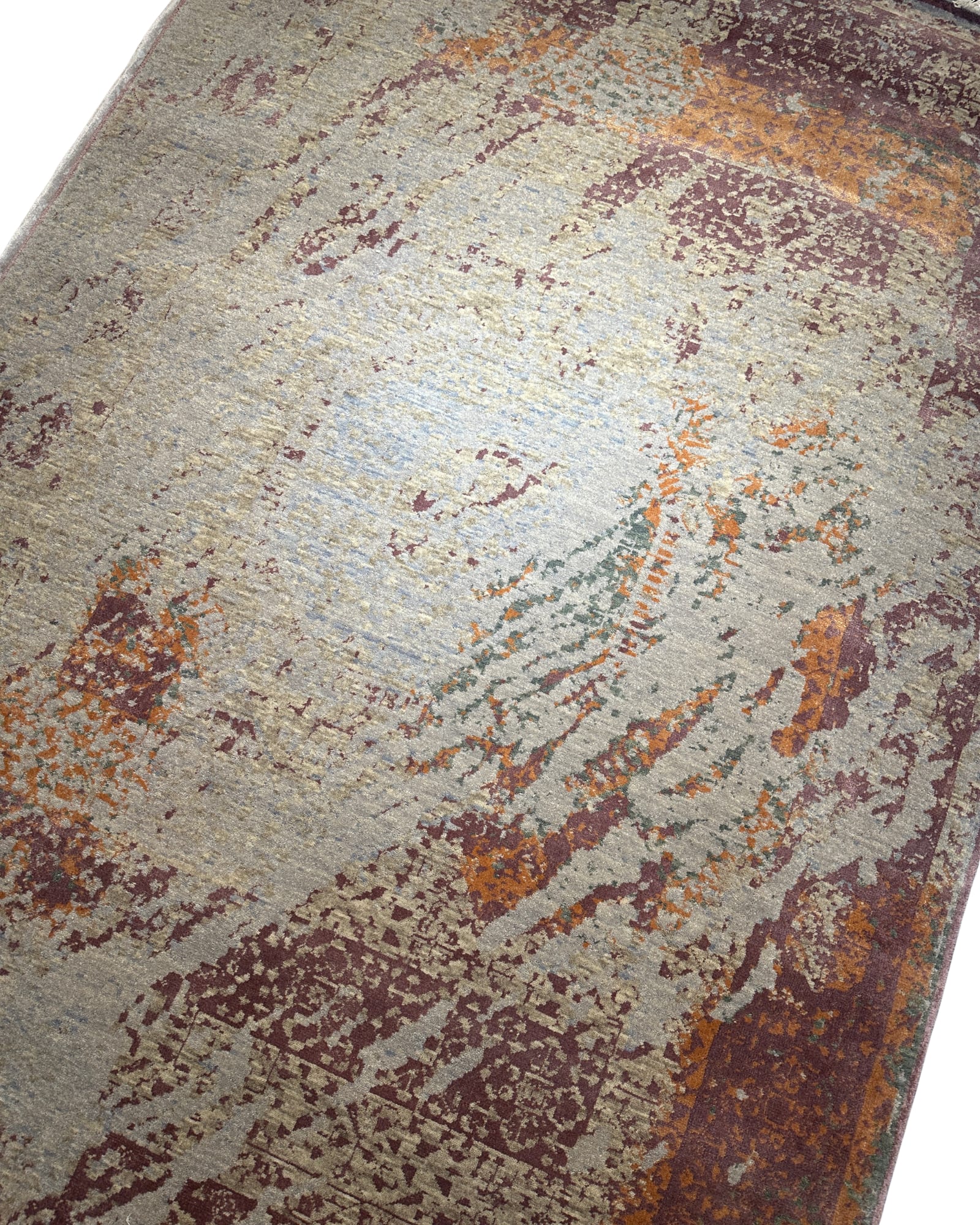Modern Distressed Rust Abstract, Turkey collector-sale rug, in ivory, Wool, 152x213 cm, Nasim Carpets Malaysia — view 1