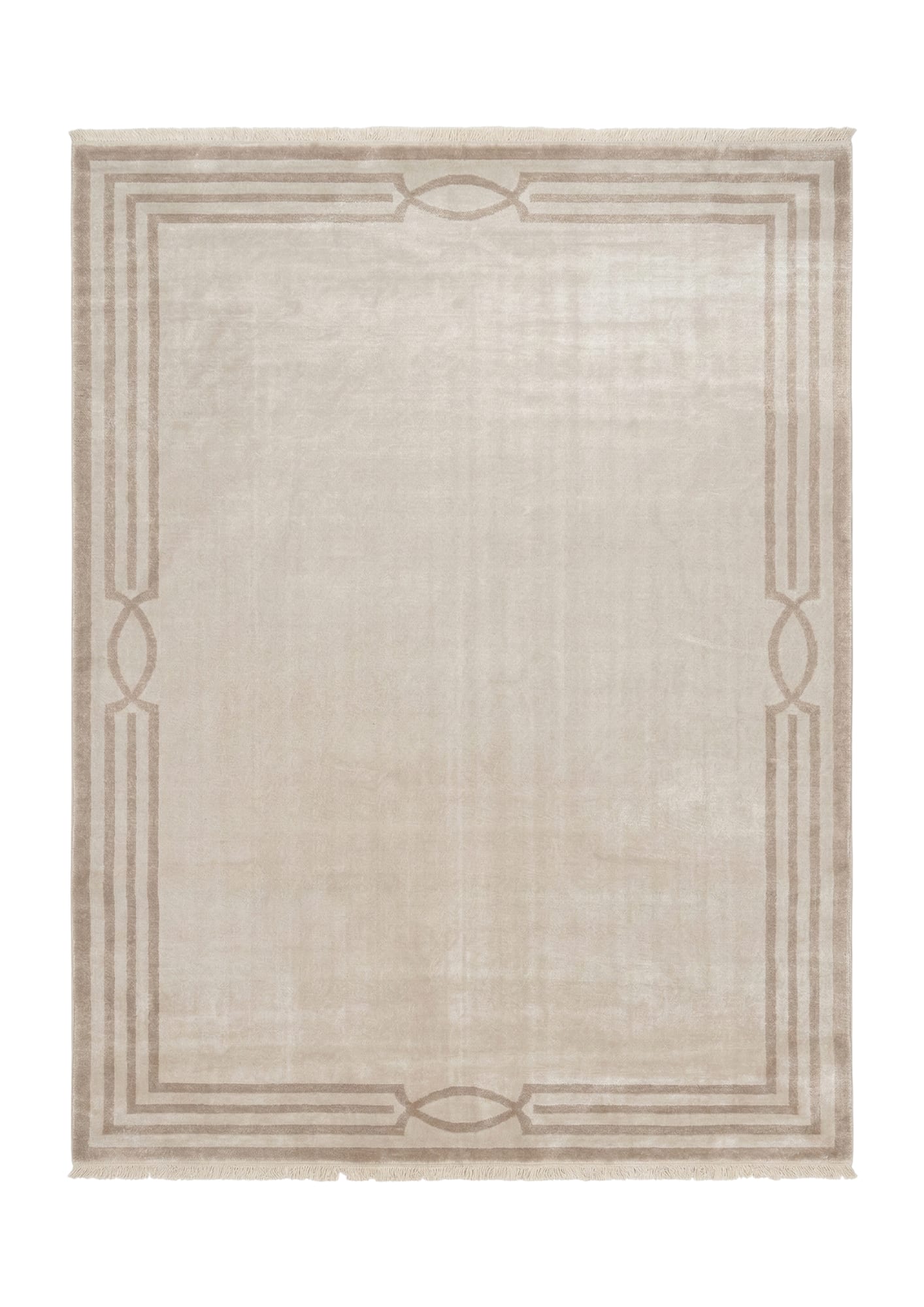 Modern Minimalist Frame Beige, Turkey collector-sale rug, in beige / sand, Viscose, 200x300 cm, Nasim Carpets Malaysia — view 1