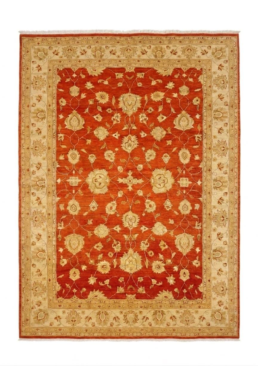 Peshawar Ziegler All-Over Rust, Pakistan persian rug, in terracotta rust, Wool, 183x274 cm, Nasim Carpets Malaysia — view 1