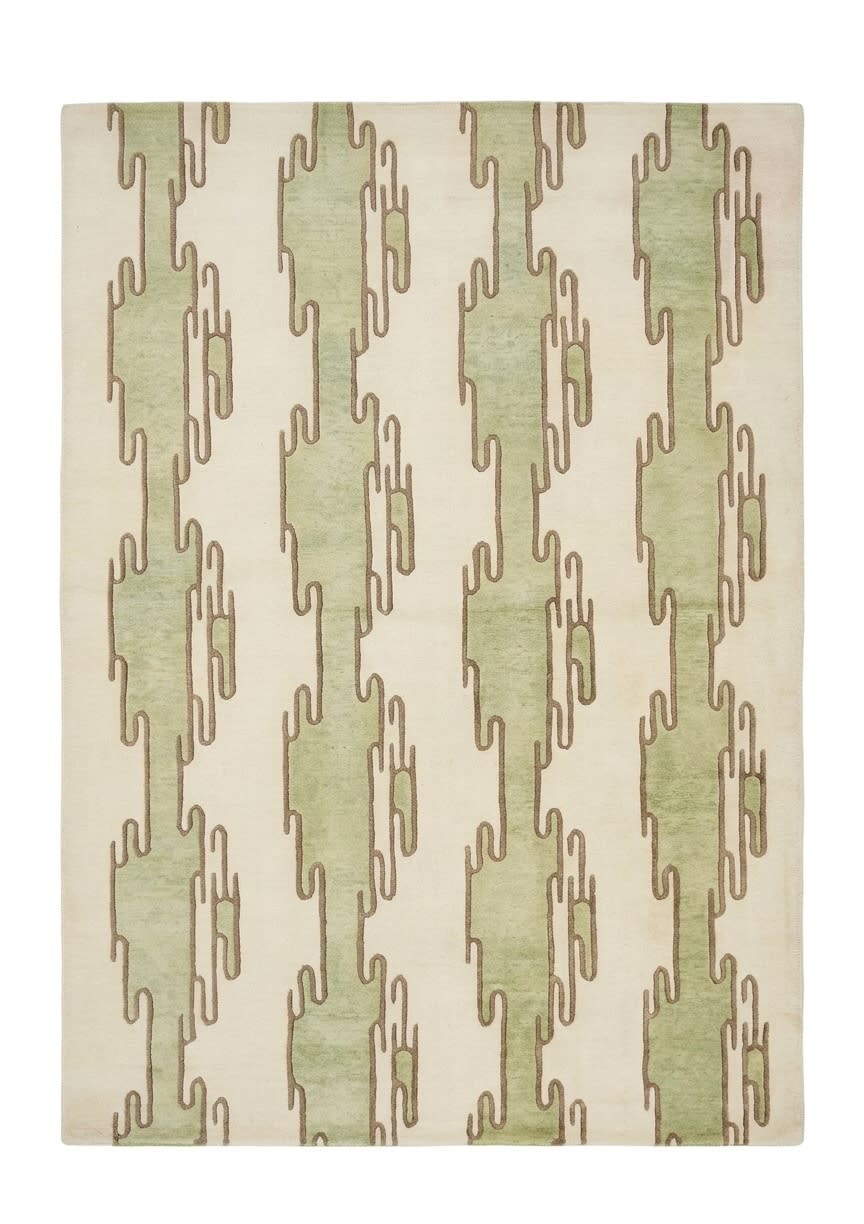 Nepal Cascade Ivory Green, Nepal modern rug, in ivory, Wool, 152x238 cm, Nasim Carpets Malaysia — view 1