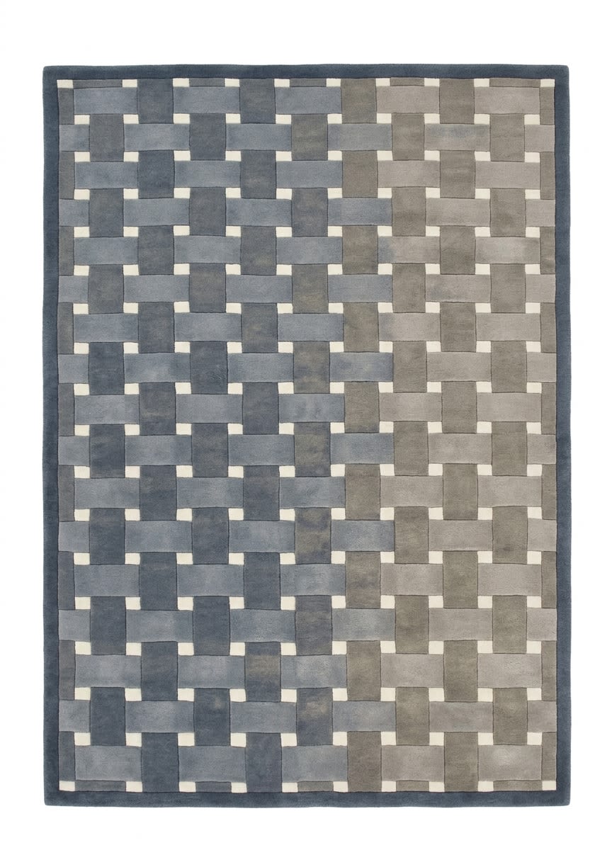 Turkish Basketweave Grey, Turkey modern rug, in smoke grey, Wool, 152x216 cm, Nasim Carpets Malaysia — view 1