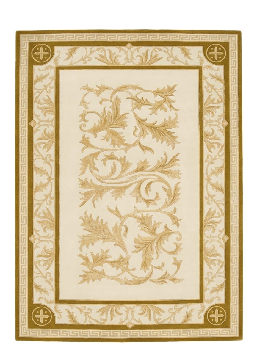 Pakistani Acanthus Scroll Ivory, Pakistan modern rug, in ivory, Wool, 174x216 cm, Nasim Carpets Malaysia — view 1