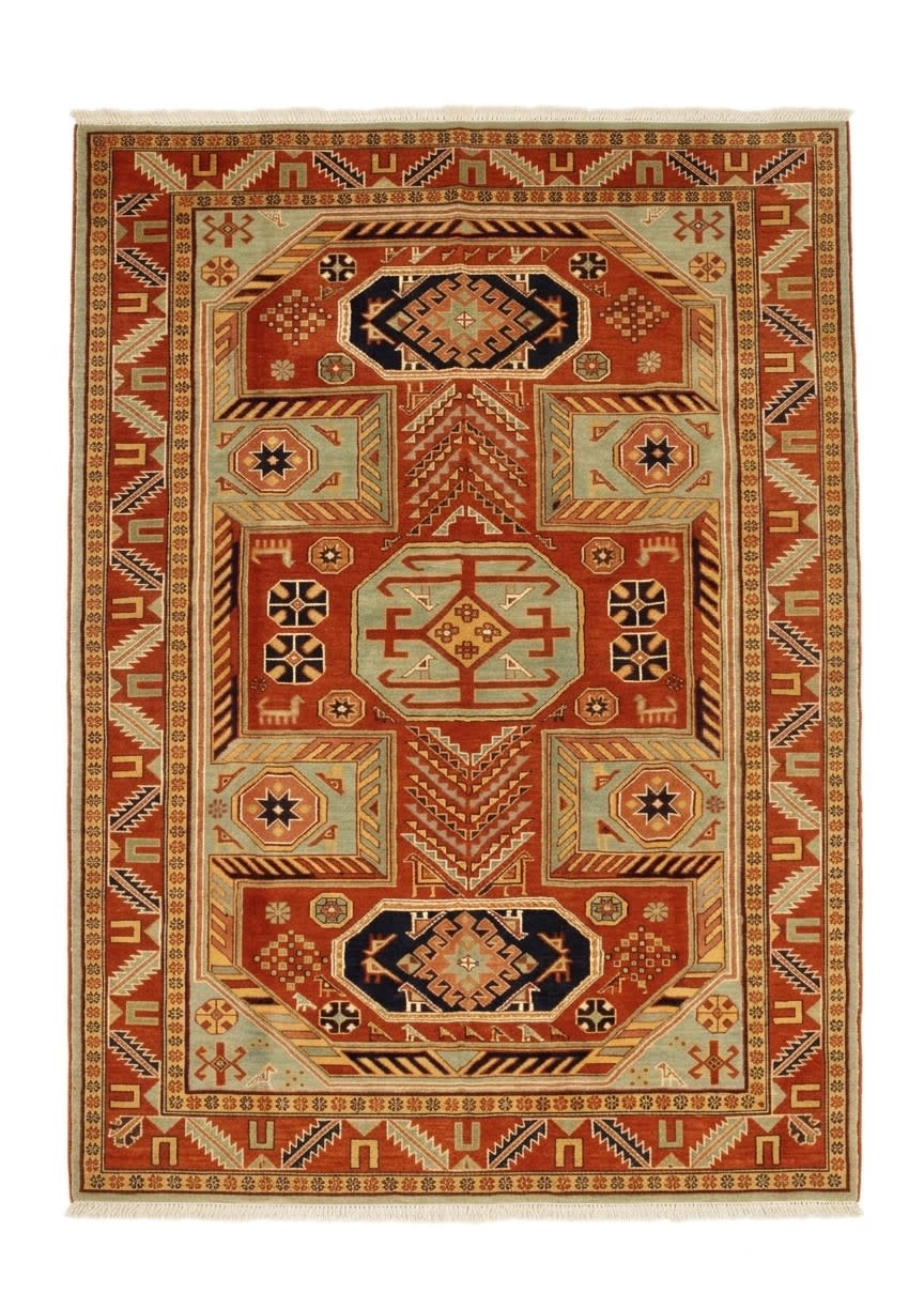 Kazak Lesghi Star Rust, Kazak, Caucasus persian rug, in terracotta red, Wool, 168x274 cm, Nasim Carpets Malaysia — view 1