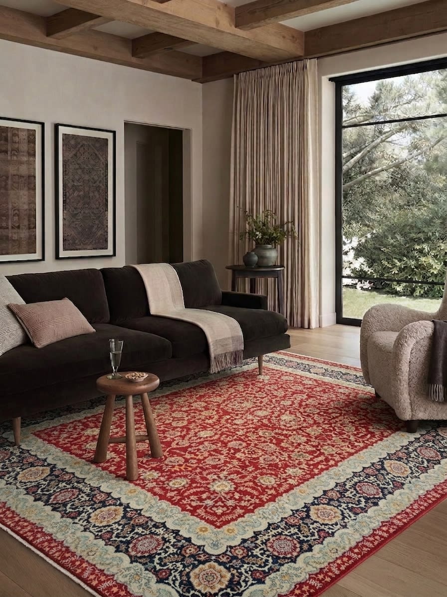 Kerman Shah Abbasi Red, Iran persian rug, in madder red, Wool, 283x415 cm, Nasim Carpets Malaysia — view 2