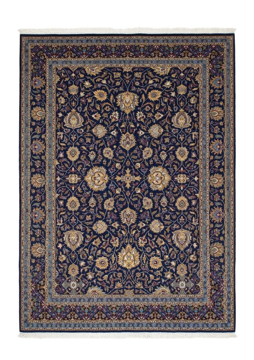 Moud Herati All-Over Navy, Moud, Iran persian rug, in navy blue, Wool, 299x396 cm, Nasim Carpets Malaysia — view 1