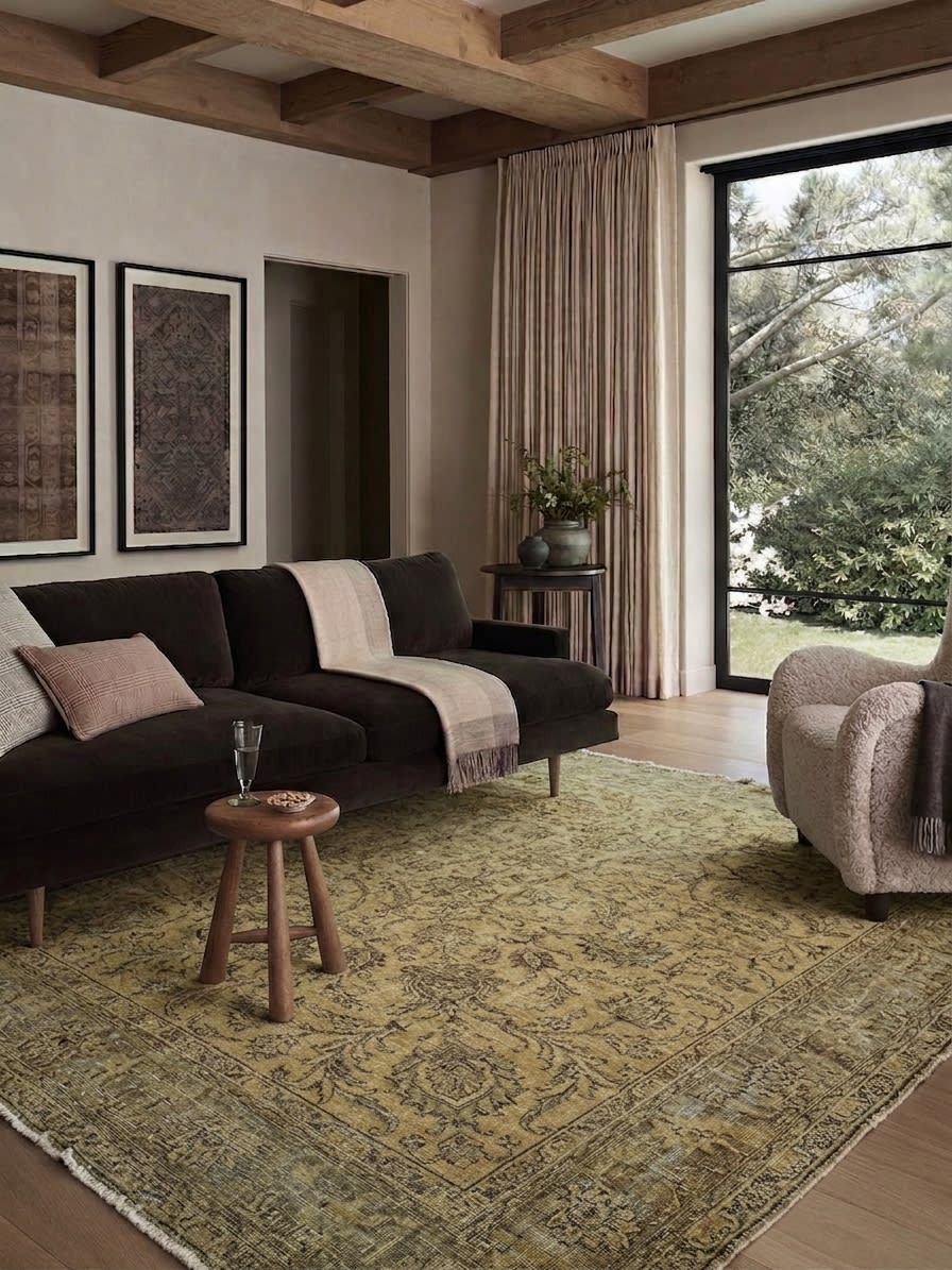 Kashan All-Over Floral Gold, Kashan, Iran persian rug, in antique gold, Wool, 302x378 cm, Nasim Carpets Malaysia — view 2