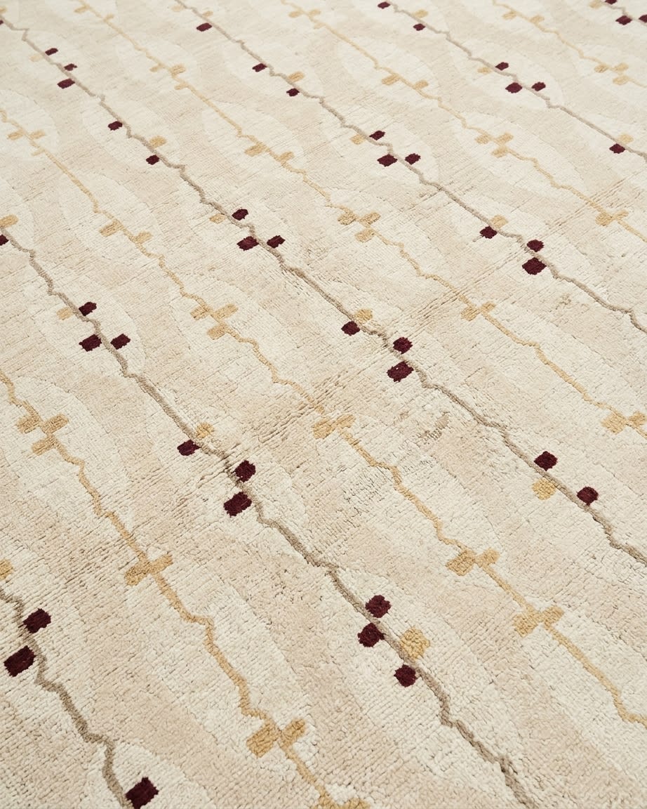 Tibetan Vine Scroll Cream, Nepal modern rug, in cream, Wool, 180x256 cm, Nasim Carpets Malaysia — view 3