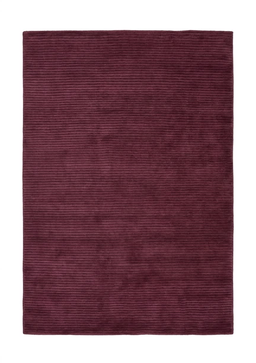 Nepal Ribbed Plain Burgundy, Kathmandu, Nepal modern rug, in burgundy, Wool, 155x216 cm, Nasim Carpets Malaysia — view 1