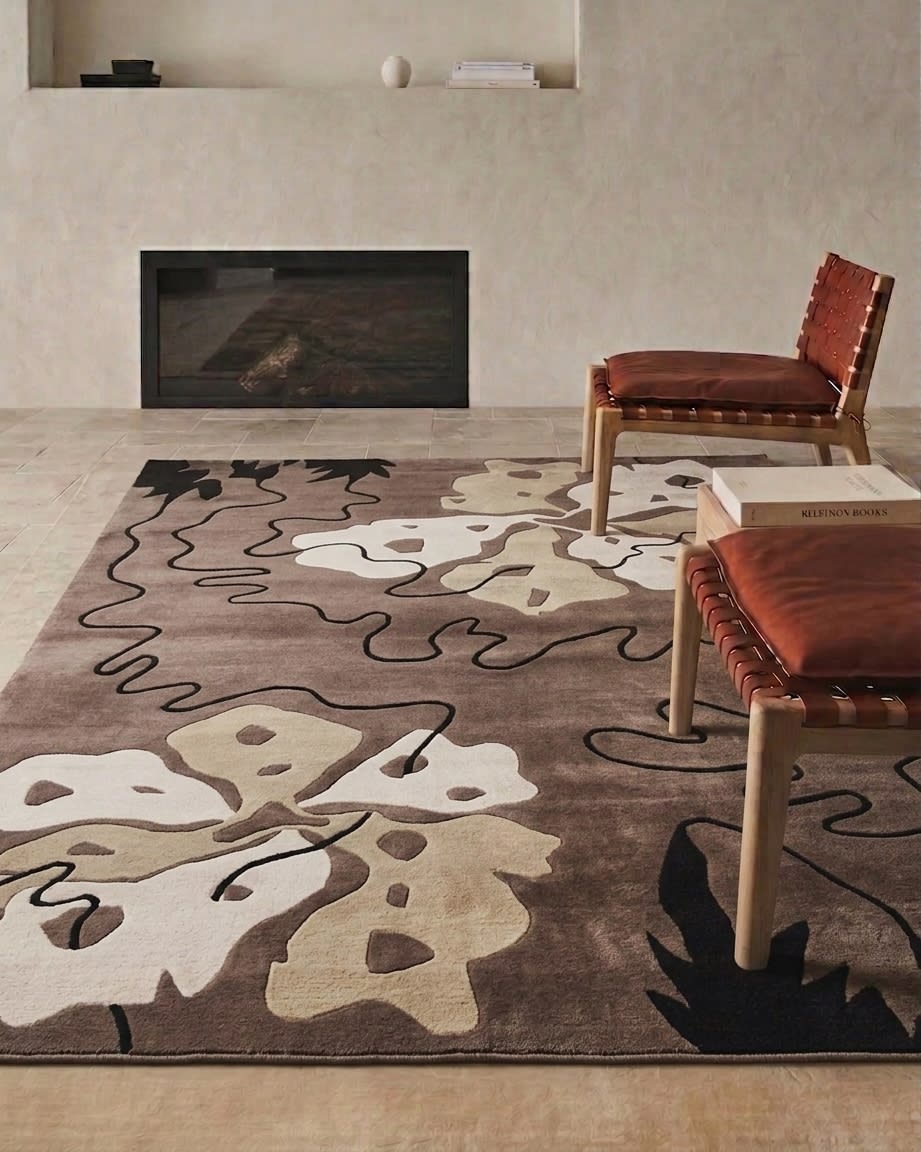 Tibetan Abstract Organic Taupe, Nepal modern rug, in taupe, Wool, 177x241 cm, Nasim Carpets Malaysia — view 2