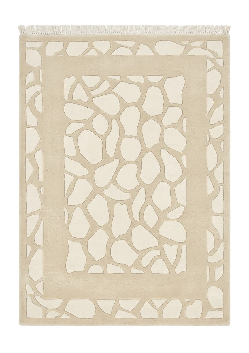 Tibetan Pebble Mosaic Cream, Nepal modern rug, in cream, Wool, 91x152 cm, Nasim Carpets Malaysia — view 1