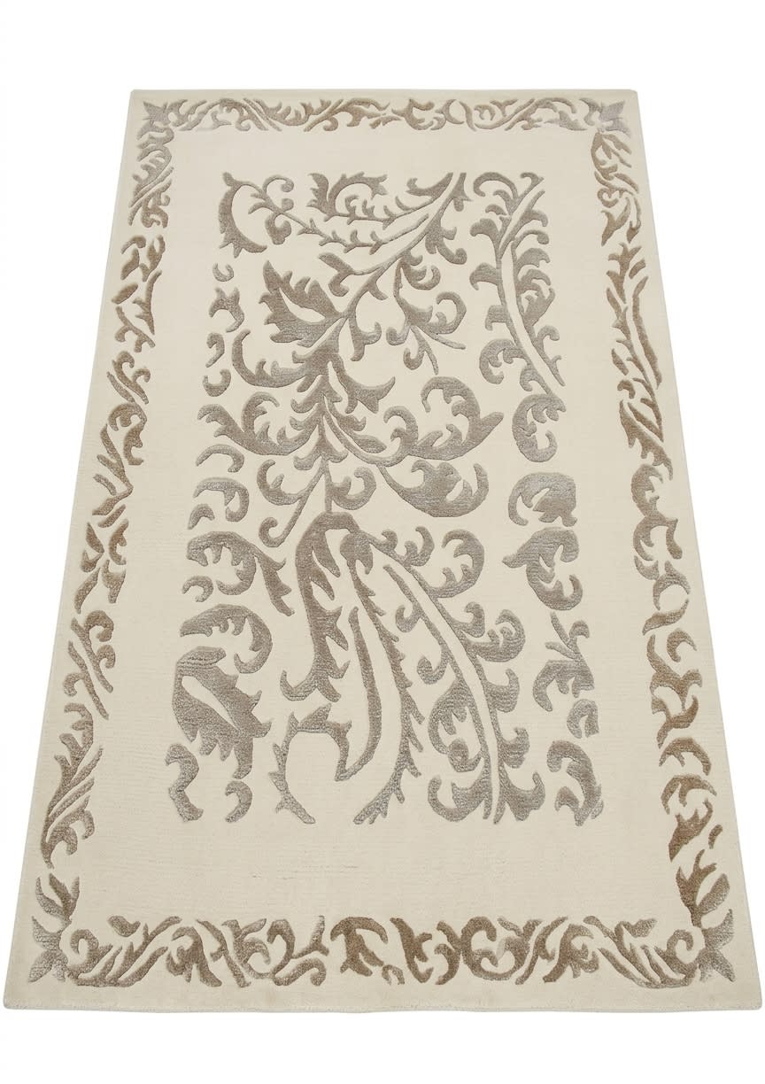 Tibetan Acanthus Scroll Ivory, Nepal modern rug, in ivory, Wool, 91x152 cm, Nasim Carpets Malaysia — view 1