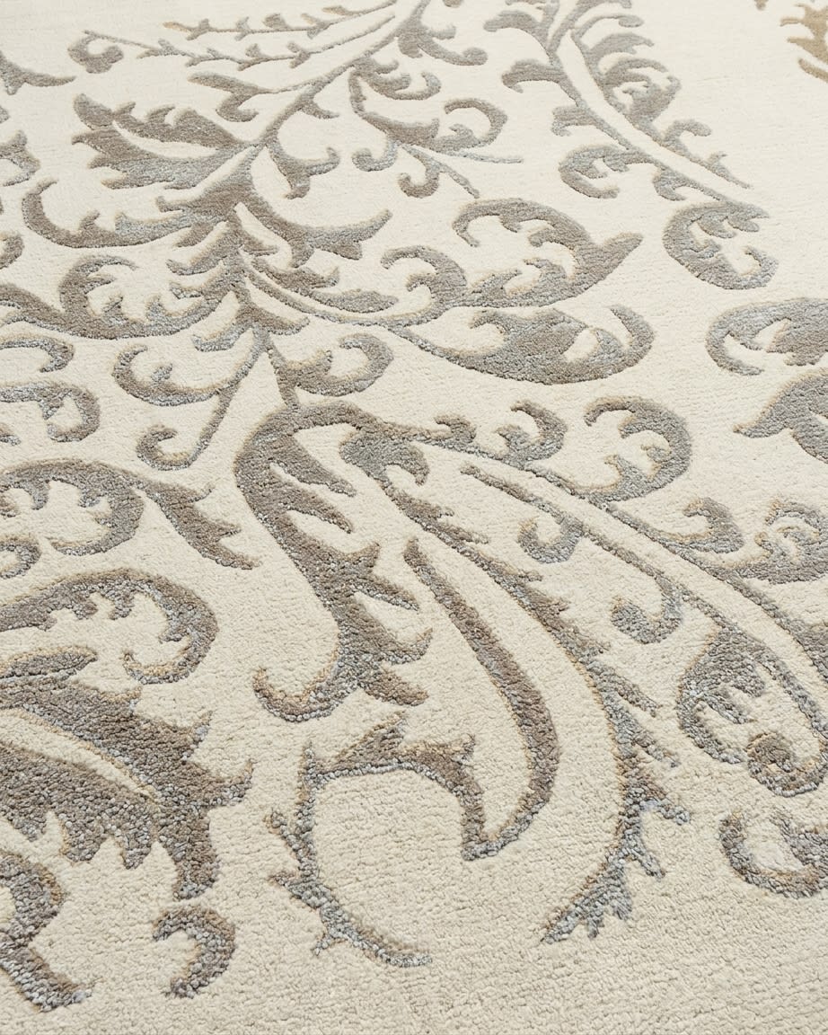 Tibetan Acanthus Scroll Ivory, Nepal modern rug, in ivory, Wool, 91x152 cm, Nasim Carpets Malaysia — view 3